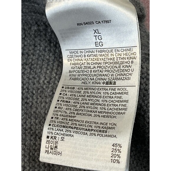 Banana Republic Men's Cashmere Merino Wool Sweater Casual Pullover Gray XL - Picture 6 of 7